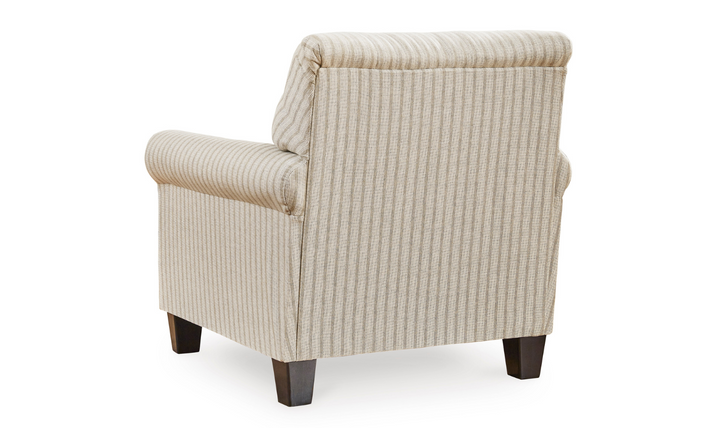 Valerani Fabric Rolled Arm Accent Chair in Sandstone