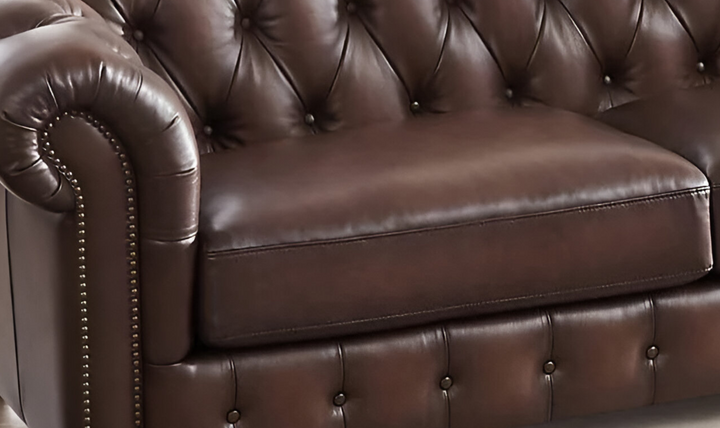 Versailles 2-Seater Leather Sofa With Rolled Arms-Jennifer Furniture