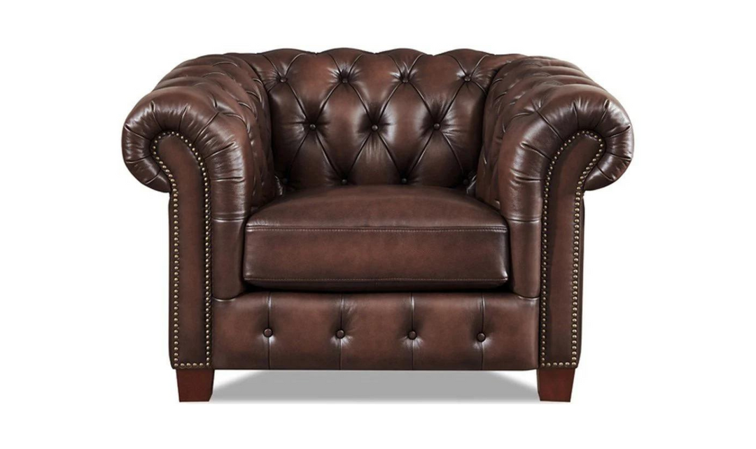 Versailles Leather Chair With Rolled Arms-Jennifer Furniture