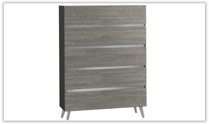 Jennifer Italia Victoria 5 Drawers Premium Chest In Light Gray