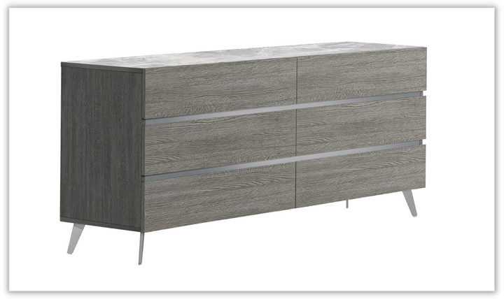 Jennifer Italia Victoria 6- Drawers Premium Dresser In Light Gray