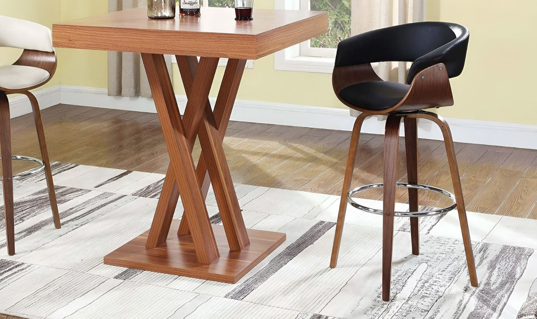 WOOD SWIVEL BAR STOOL