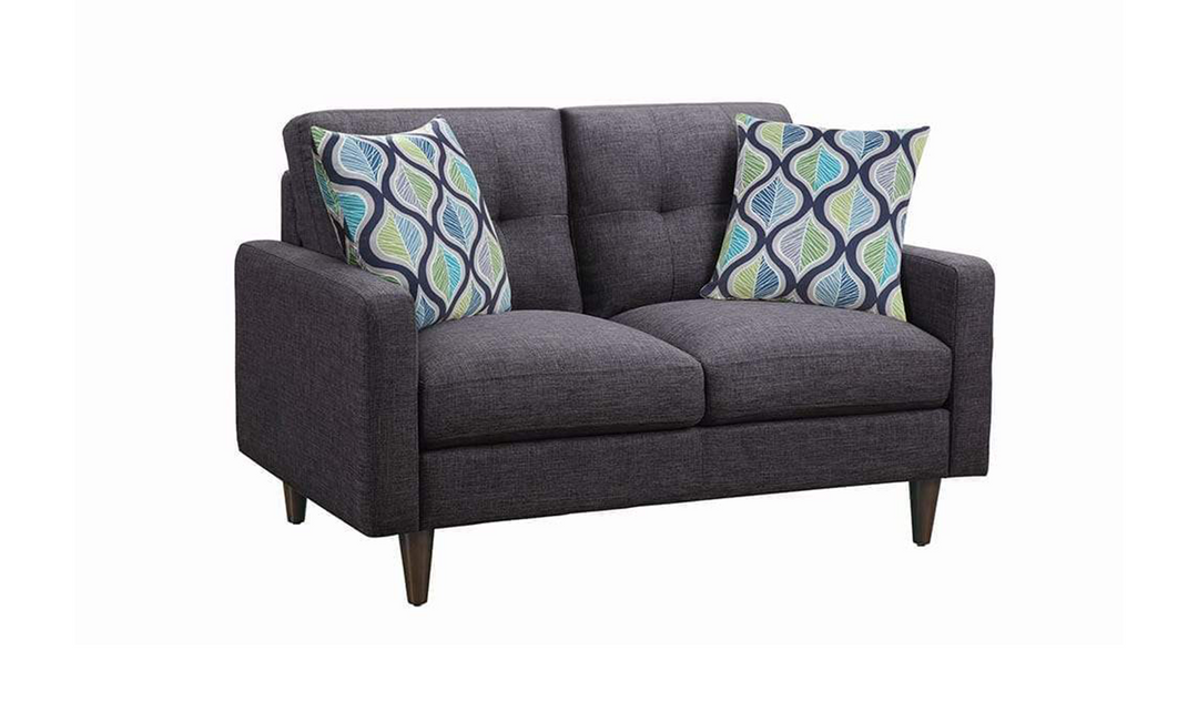 Coaster Furniture Watsonville Gray Fabric Loveseat with Tufted Back Cushions