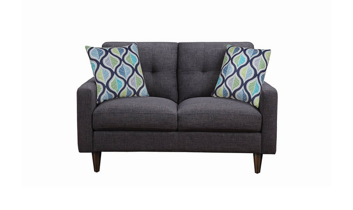 Coaster Furniture Watsonville Gray Fabric Loveseat with Tufted Back Cushions