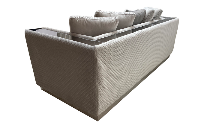 Gio Italia William Deep Seated Fabric Sofa with Mirror Finish Base