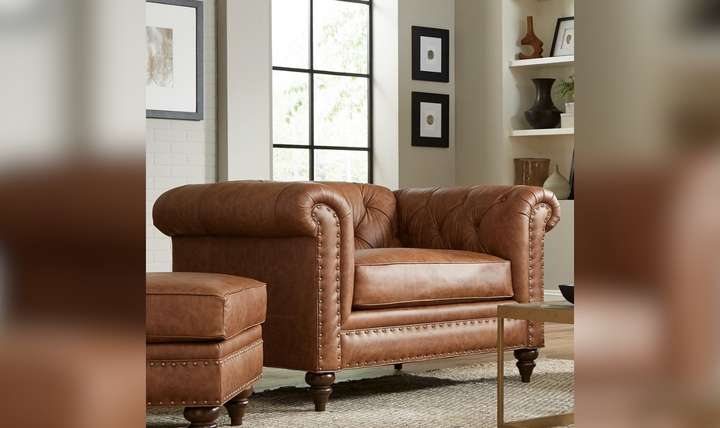 Craftmaster Winslow Leather Chair and Half in Brown