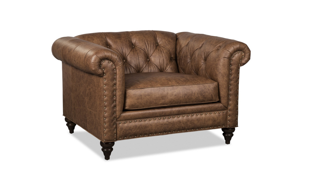 Craftmaster Winslow Leather Chair and Half in Brown