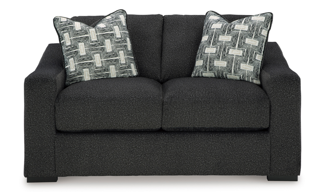 Wryenlynn 2-Seater Fabric Loveseat in With Accent pillows