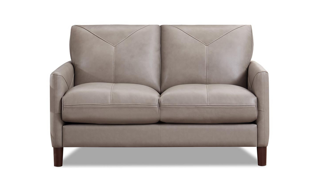 Yorkdale Leather 2-Seater Loveseat In Track Arms-Jennifer Furniture 