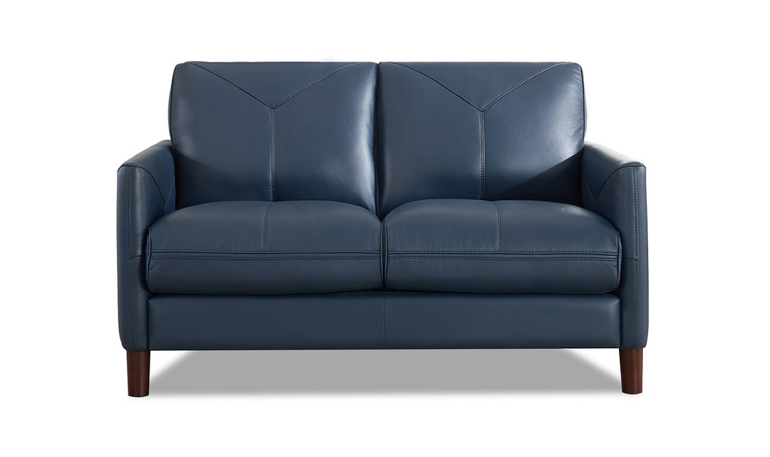 Yorkdale Leather 2-Seater Loveseat In Track Arms-Jennifer Furniture 