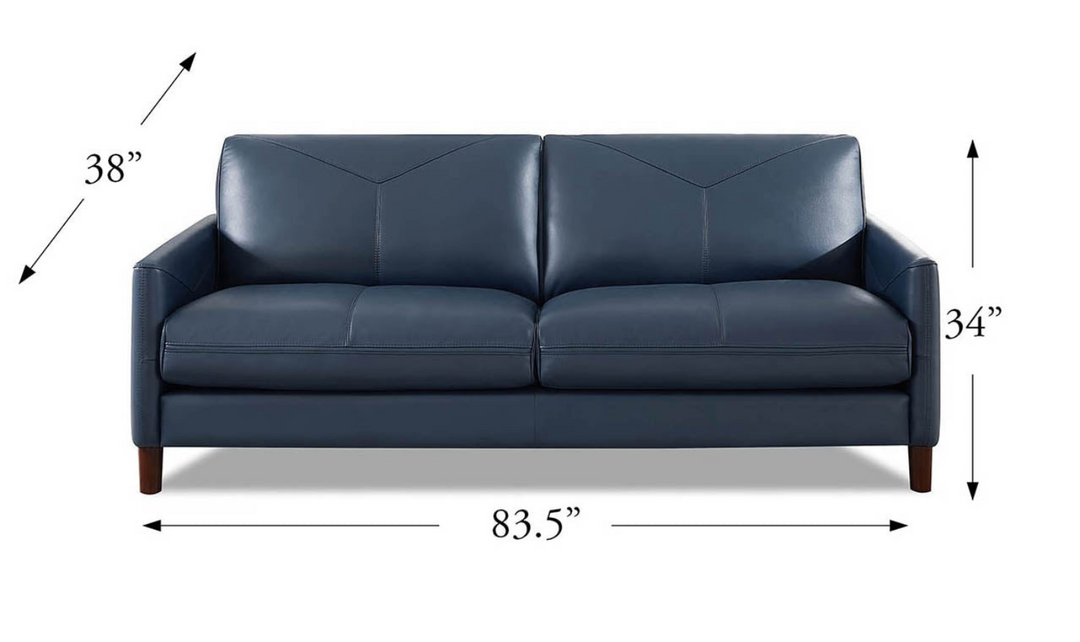 Yorkdale Leather 2-Seater Sofa With Track Arms-Jennifer Furniture