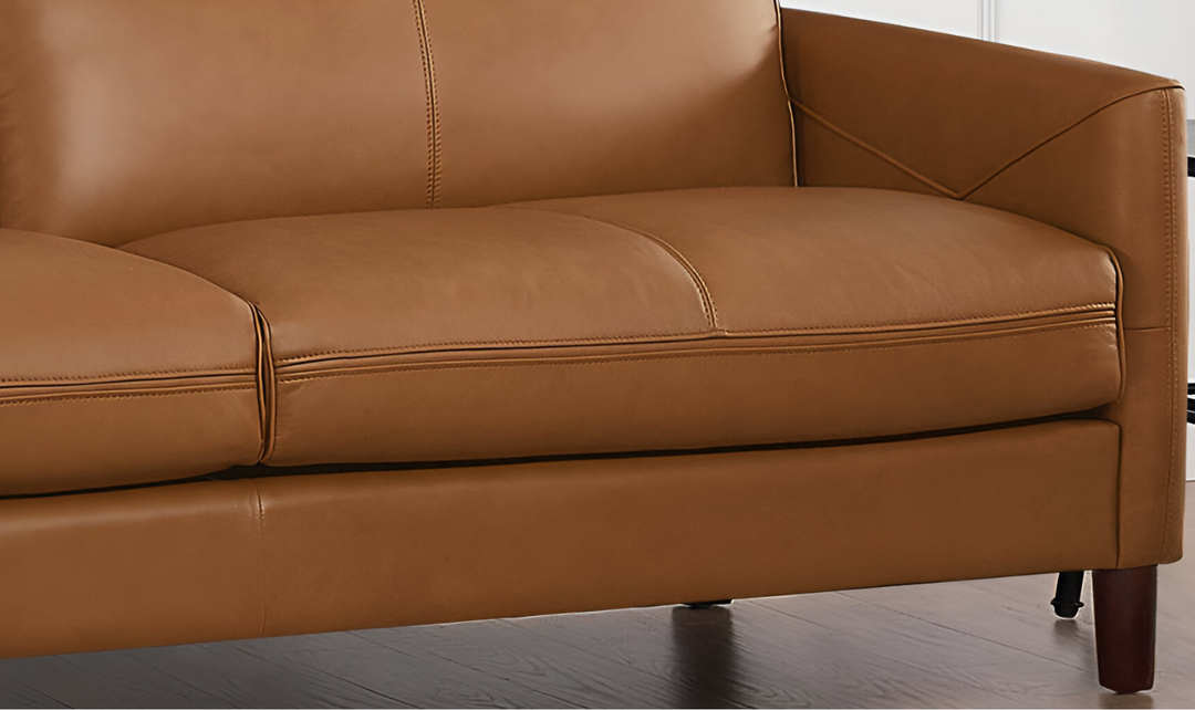 Yorkdale Leather 2-Seater Sofa With Track Arms-Jennifer Furniture