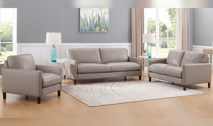 Yorkdale Leather 2-Seater Sofa With Track Arms-Jennifer Furniture