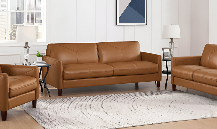 Yorkdale Leather 2-Seater Sofa With Track Arms-Jennifer Furniture