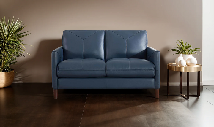 Yorkdale Leather 2-Seater Loveseat In Track Arms-Jennifer Furniture 