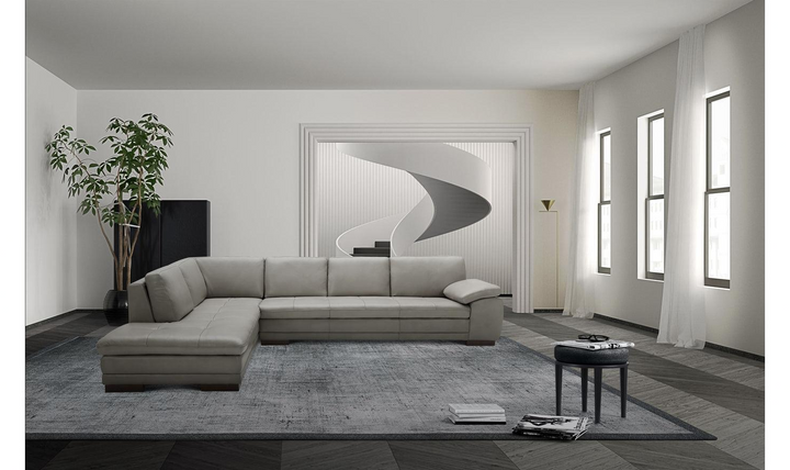 Eole L-Shaped Italian Leather Sectional Sofa