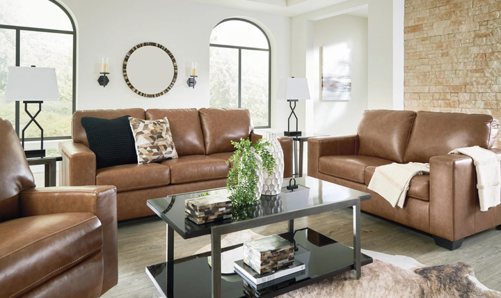 Ashley  Bolsena Caramel Leather Living Room Set (2 Pieces / 3 Pieces)