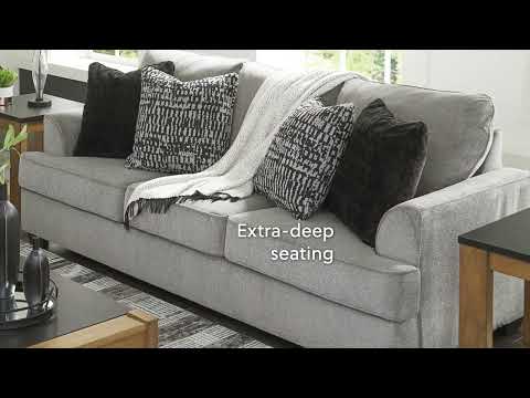 Ashley  Deakin Ash Fabric Loveseat with High-Resiliency Foam Cushions