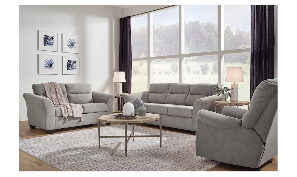 Miravel Fabric Living Room Set with Tapered Arms