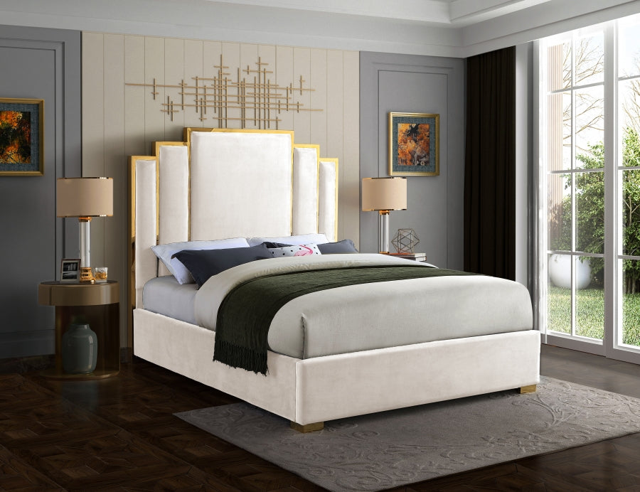 Hugo Velvet Bed-Beds-Jennifer Furniture