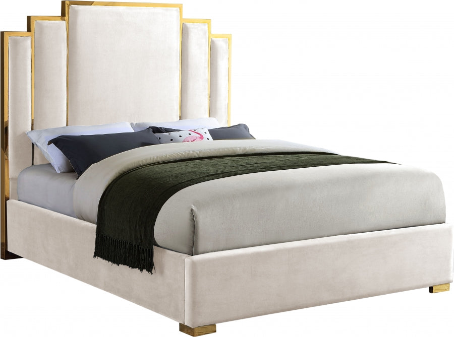 Hugo Velvet Bed-Beds-Jennifer Furniture