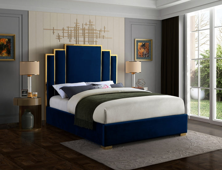 Hugo Velvet Bed-Beds-Jennifer Furniture