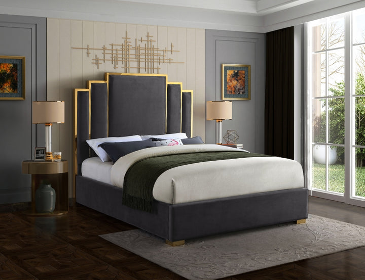 Hugo Velvet Bed-Beds-Jennifer Furniture