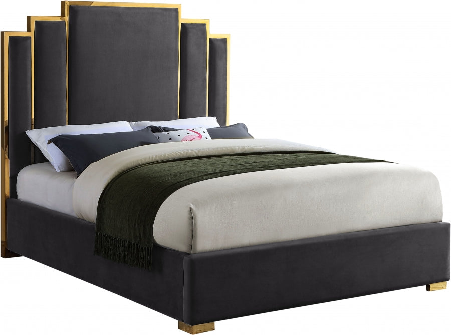 Hugo Velvet Bed-Beds-Jennifer Furniture