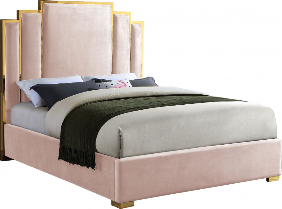 Hugo Velvet Bed-Beds-Jennifer Furniture