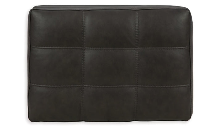 Luigi Black Leather Rectangle Ottoman