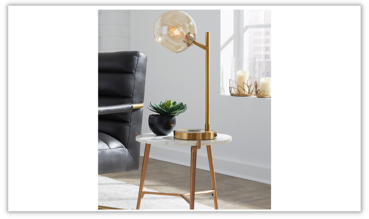 Ashley  Abanson Desk Lamp with Wireless Charging Pad + USB Port