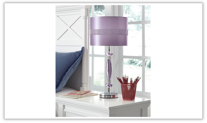 Ashley  Nyssa Metal Table Lamp in Purple