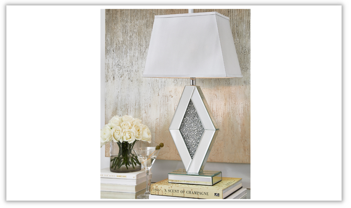 Ashley  Prunella Mirror Table Lamp in Silver Finish