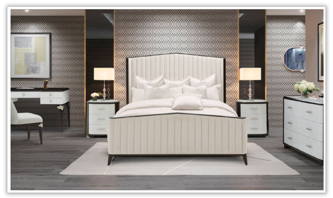 AICO Paris Chic Wooden Bedroom Set in Transitional Style