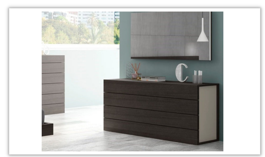 Jennifer Italia Backstage 4 Drawer Dresser in Wenge-Jennifer Furniture