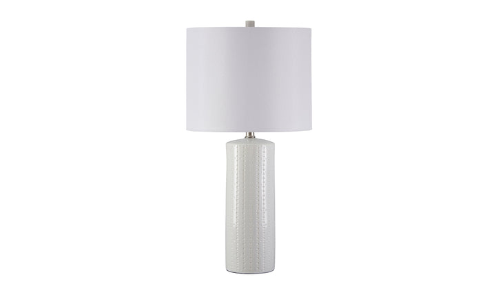 Ashley  Steuben White Ceramic Table Lamp (Set of 2)