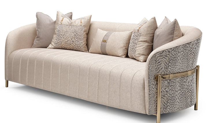 AICO Lisbon 3 Seater Fabric Sofa with Pillow Arms