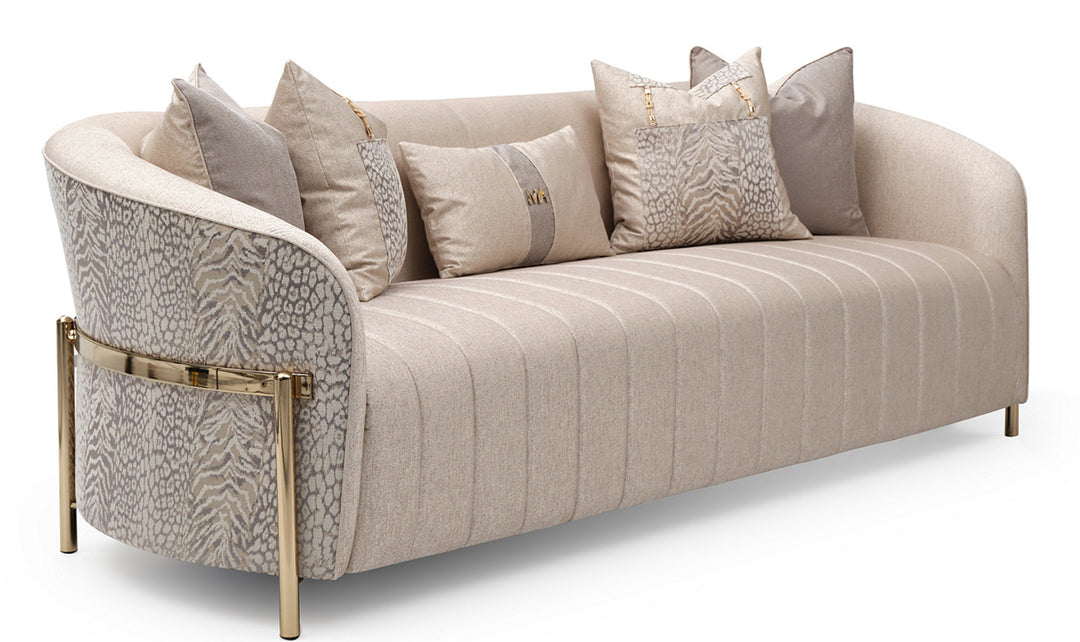 AICO Lisbon 3 Seater Fabric Sofa with Pillow Arms