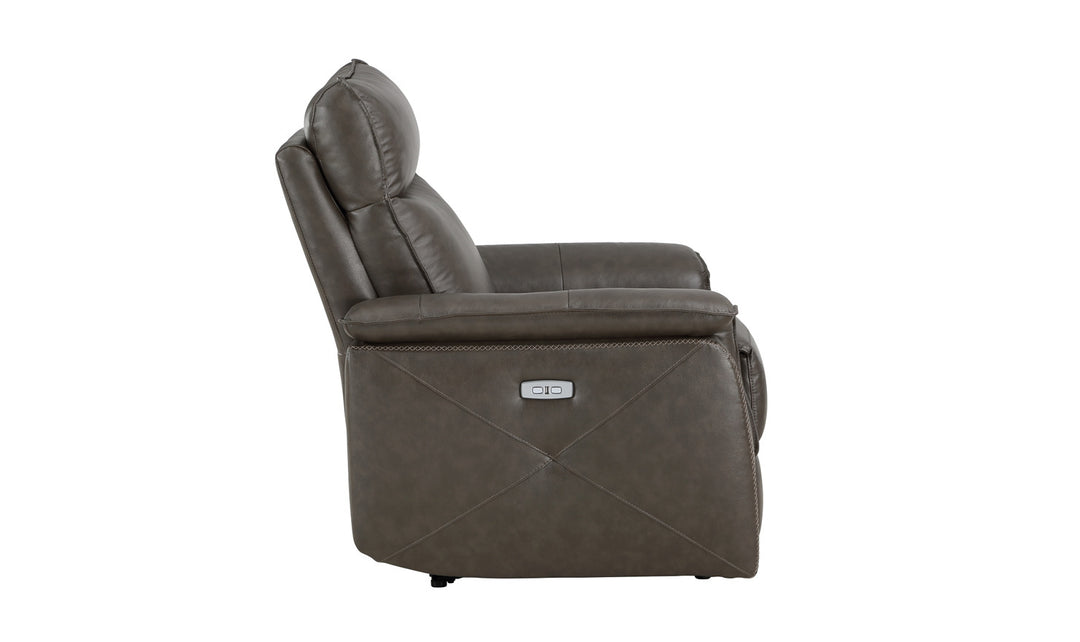 Home Elegance Maroni Leather Power Reclining Chair with USB Port