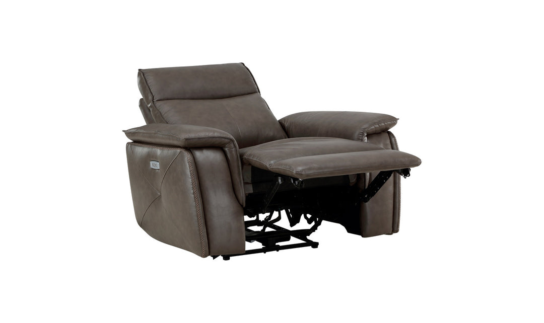 Home Elegance Maroni Leather Power Reclining Chair with USB Port