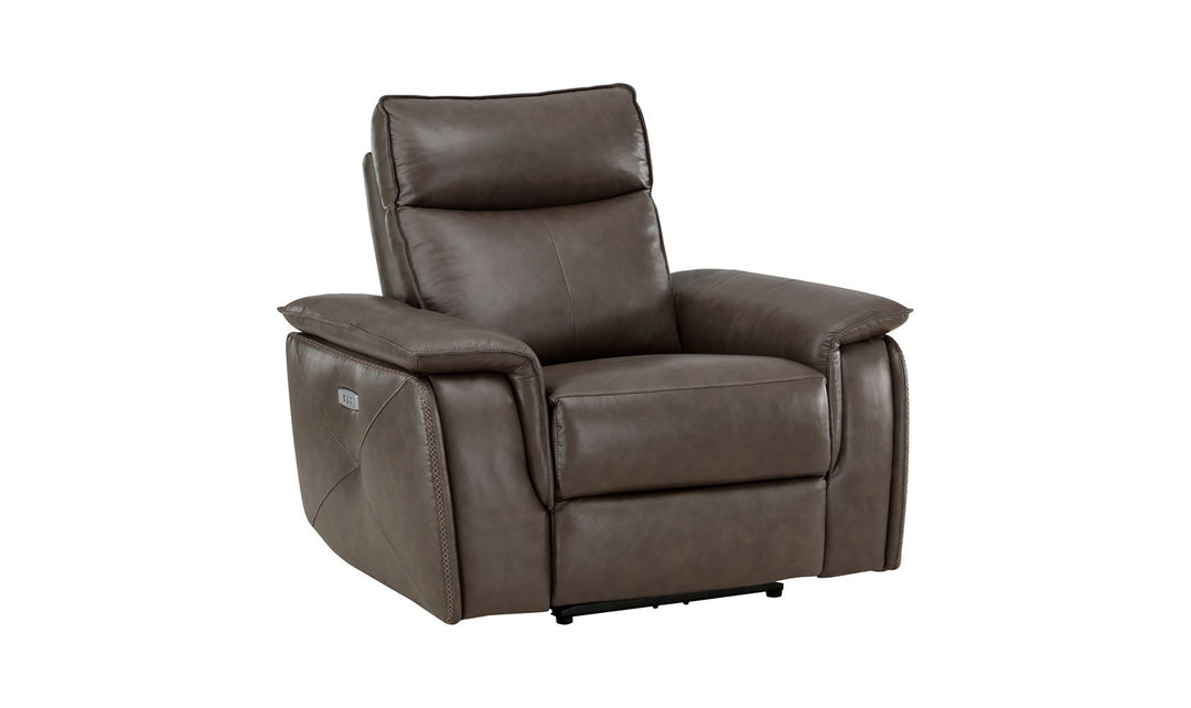 Home Elegance Maroni Leather Power Reclining Chair with USB Port