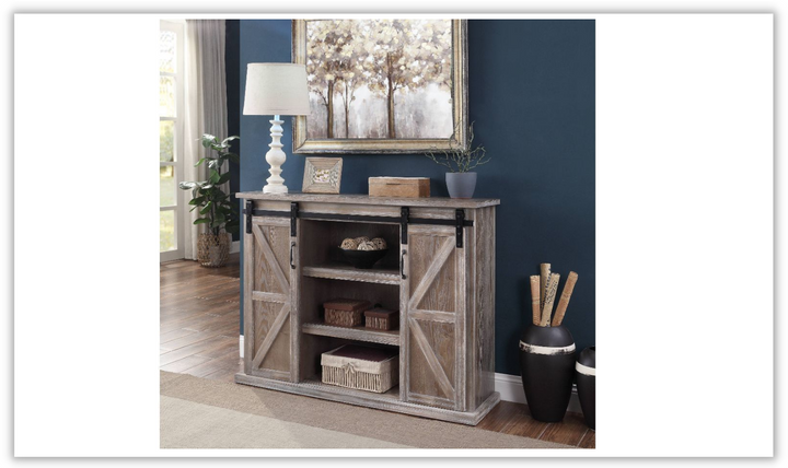 ACME Orabella Wooden Farmhouse TV Stand in Brown