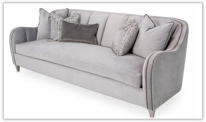 AICO Roxbury Park 3-Seater Velvet Upholstered Sofa in Slate