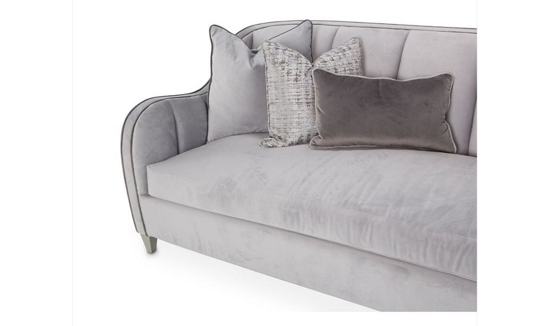 AICO Roxbury Park 3-Seater Velvet Upholstered Sofa in Slate