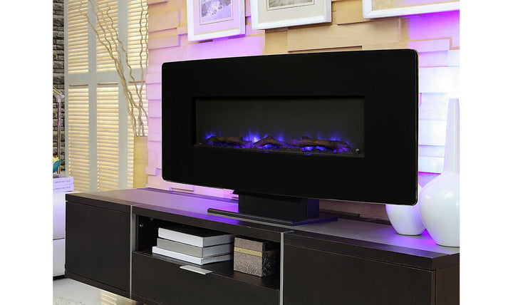 Brayden 36" Curved Black Wall Mount Electric Fireplace-Fireplaces-Jennifer Furniture