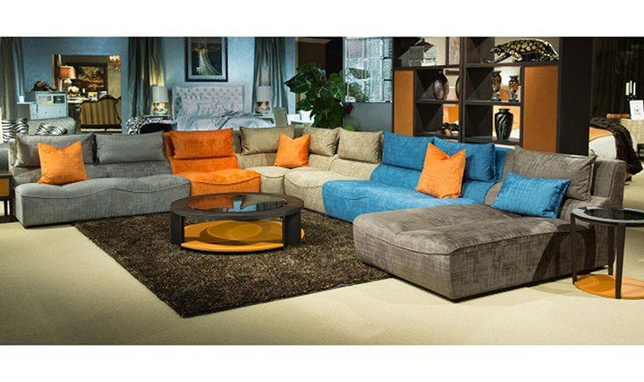 AICO Studio Cosmopolitan 6 Pieces Fabric Sectional