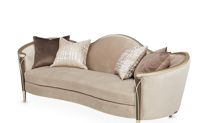 AICO Villa Cherie 3-Seater Fabric Sofa with Curvy Arms