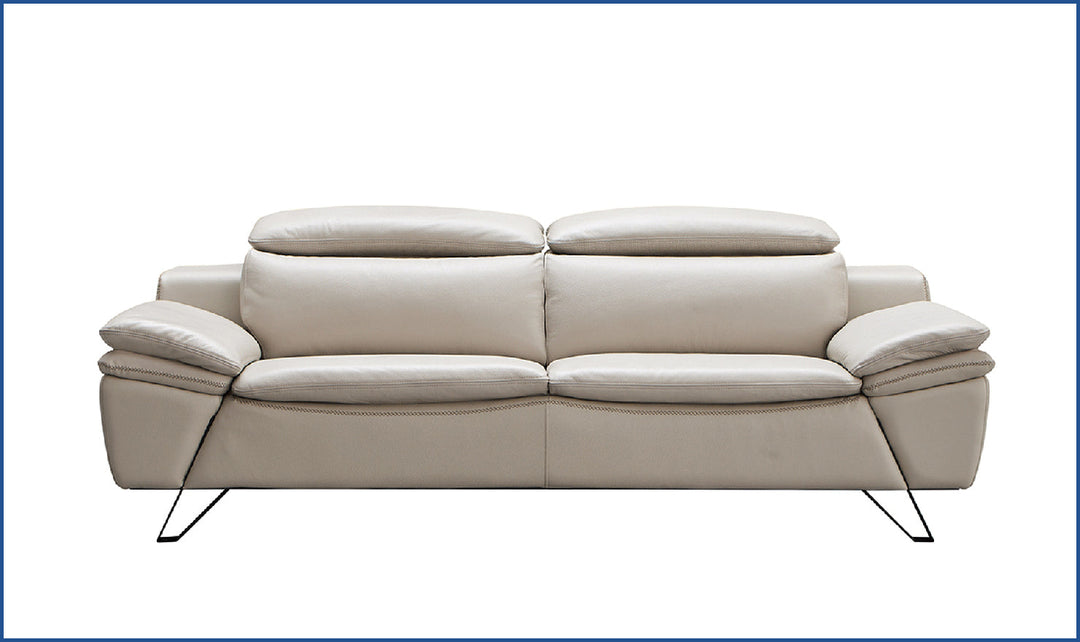 Amir Leather Sofa with Adjustable Headrests