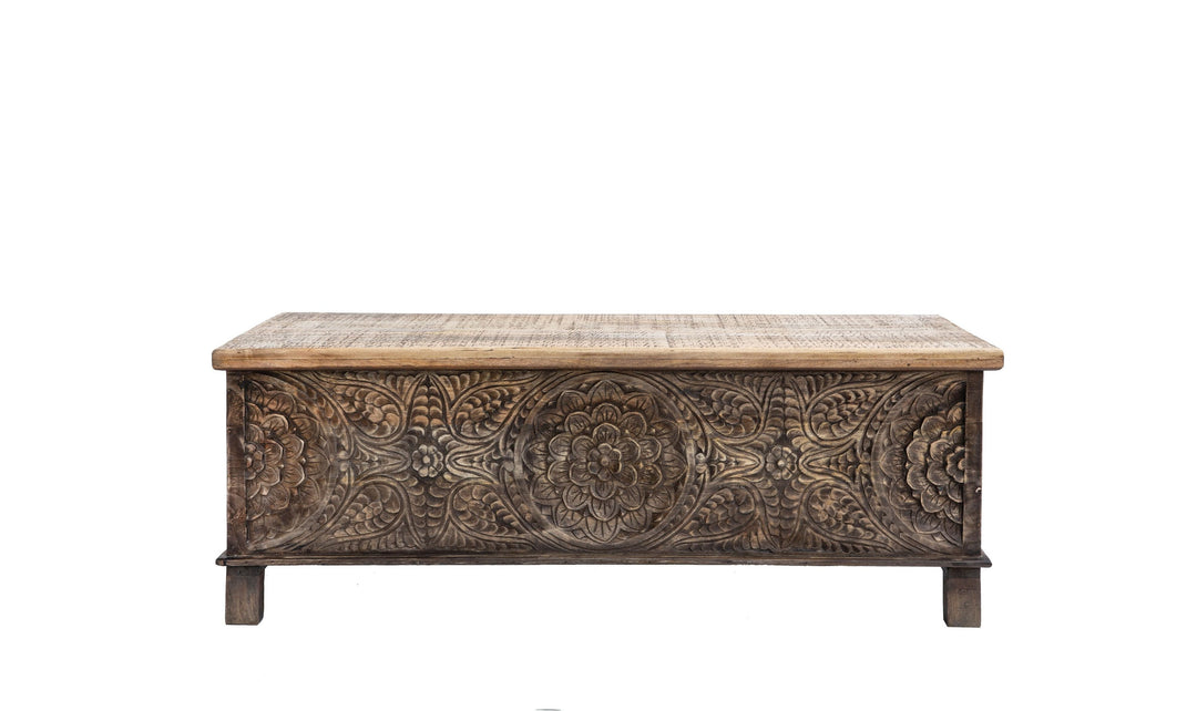 Anglo hand carved trunk-Coffee Tables-Jennifer Furniture