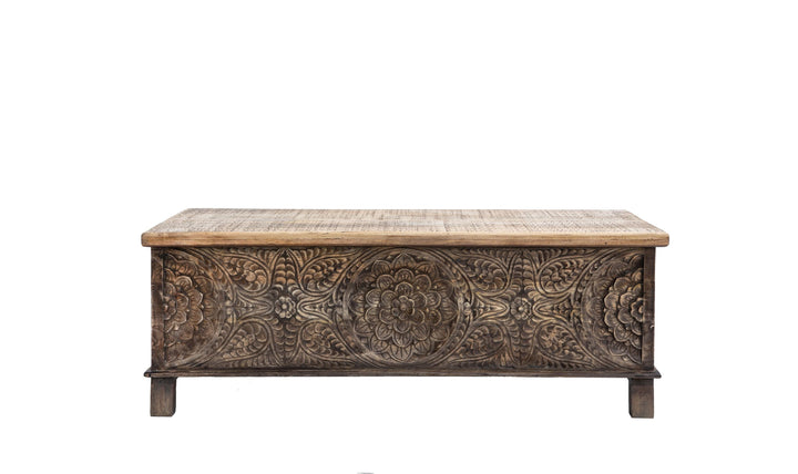 Anglo hand carved trunk-Coffee Tables-Jennifer Furniture